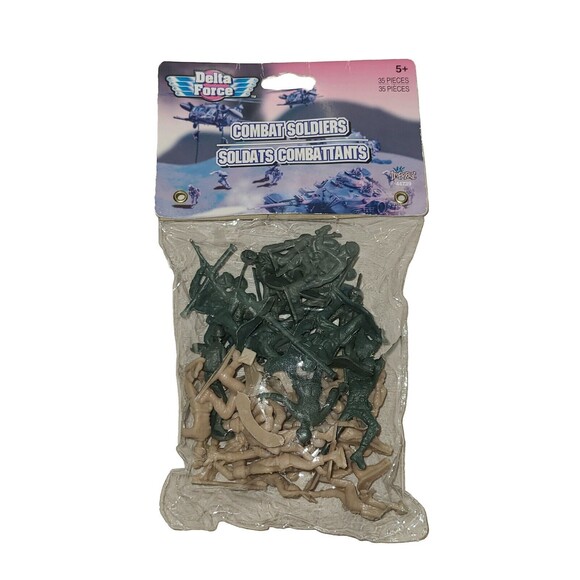 Unopened Delta Force 35 Piece Combat Soldiers Green & Tan Toy Story Army Men - Picture 1 of 2